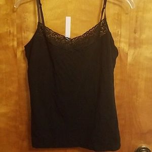 Black tank with bolt in bra